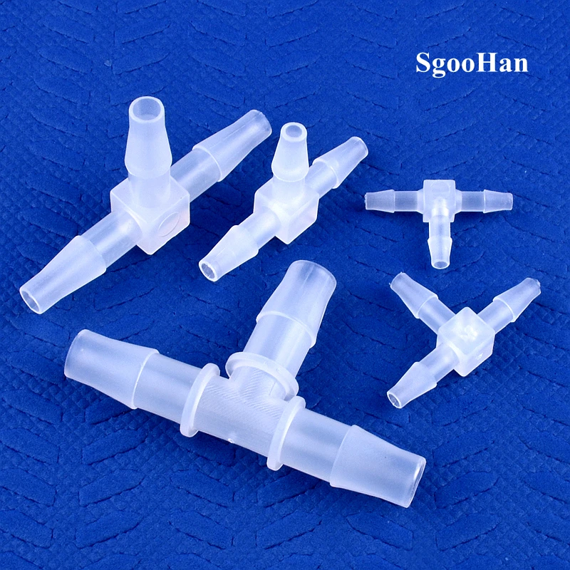 5~200 szt. Złączki trójnikowe z tworzywa PP o średnicy zewnętrznej 1,6~15,8 mm do systemów nawadniania, złączki do rur, adapter do akwarium, złączki do węża pompy powietrza, złączki pagoda.