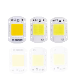 Puce LED 20W 30W 50W AC 220V, lampe intelligente COB, perles, lampe LED sans pilote, bricolage, puce extérieure, projecteur