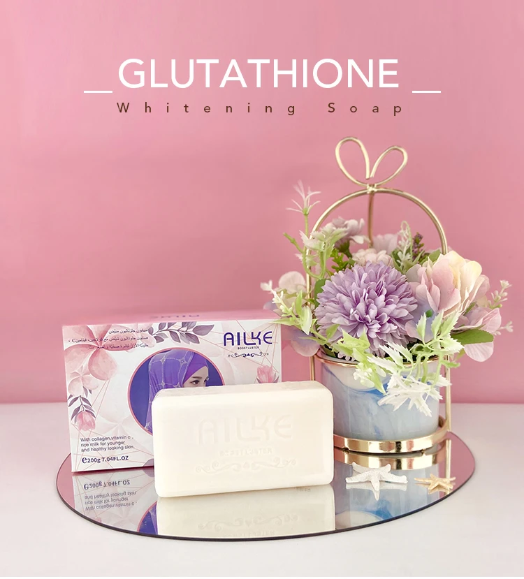 AILKE Vitamin C Frauen-Aufhellungsseife, gegen dunkle Flecken, Akne, mit Kollagen, Glutathion, für Gesicht und Körper, 200g/7 oz – Detail 4