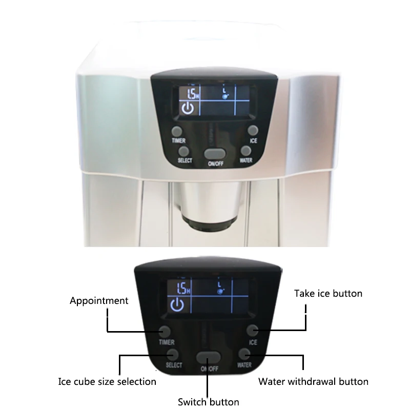 HZB-20E Ice Maker, huishoudelijke Multifunctionele Ijs Maker 220-240V Commerciële Automatische Ice Drop Kleine Ijs Maker En Ijs Water