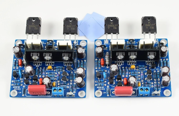 

2PCS MX50 SE 100Wx2 dual-channel audio power amplifier board HiFi stereo amplifier Diy kit finished board 2SA1295 2SC3264