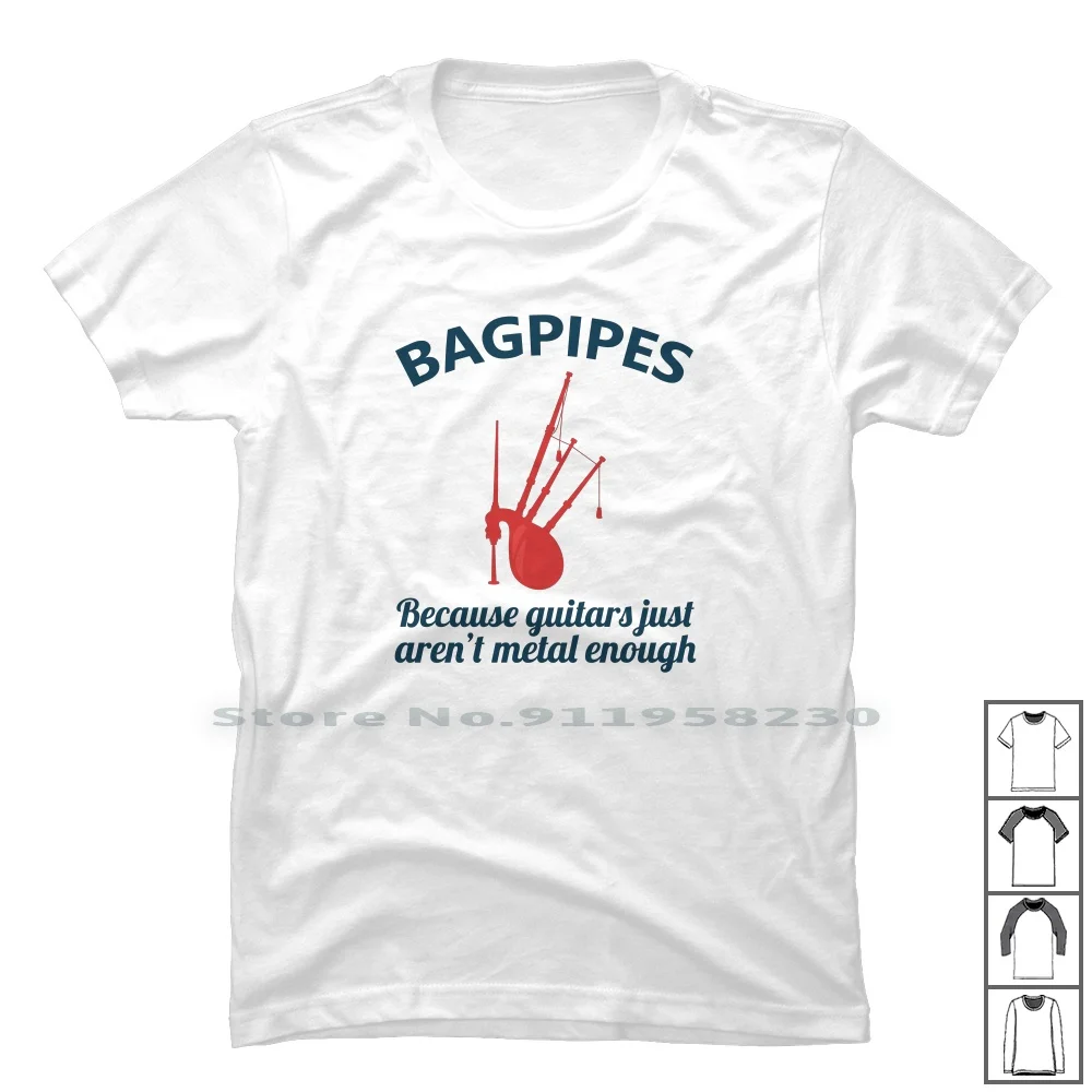 Bagpipe Scottish Scotland Music Player Funny Gift T Shirt 100% Cotton Musical Instrument Instrument Scottish Scotland Whistle