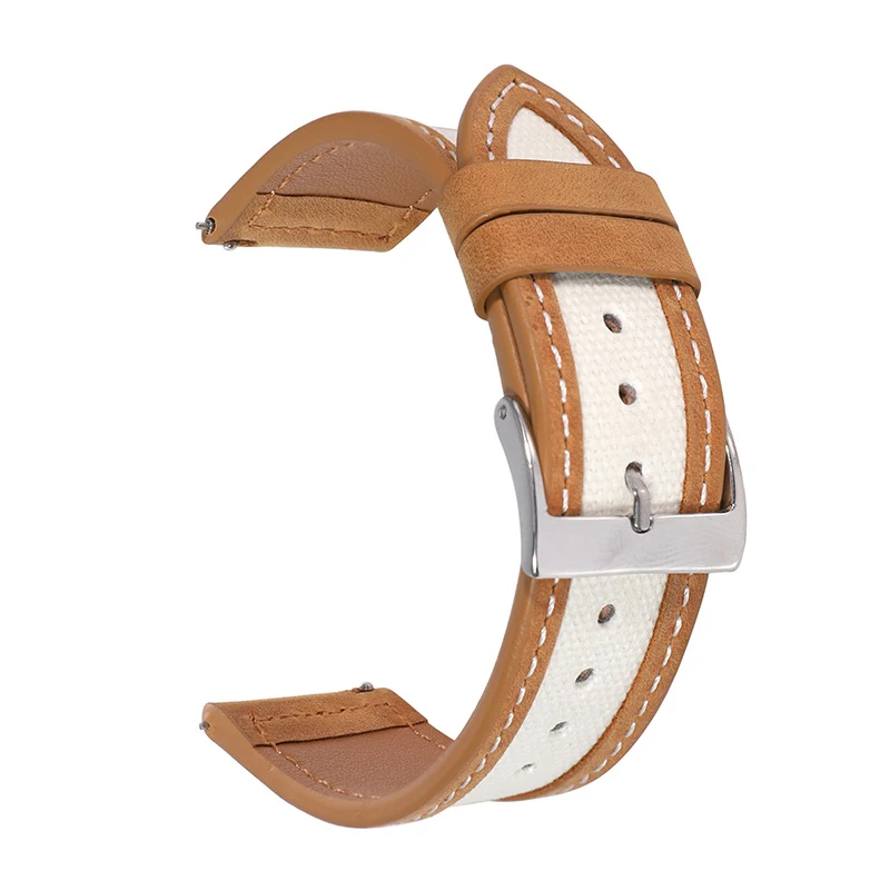 22mm watch strap watchbands Leather + canvas strap for amazfit/Huawei/Samsung smart watch strap accessories UTHAI Z78