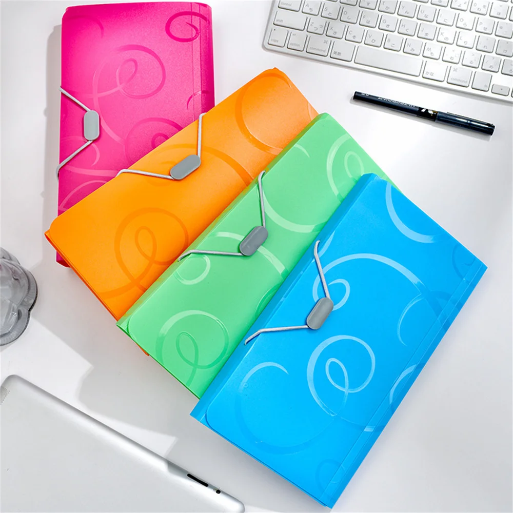 A6 Organ Bag Expanding File Folder For Documents Candy Colors Document Folders School Supplies File Organizer Office Binder