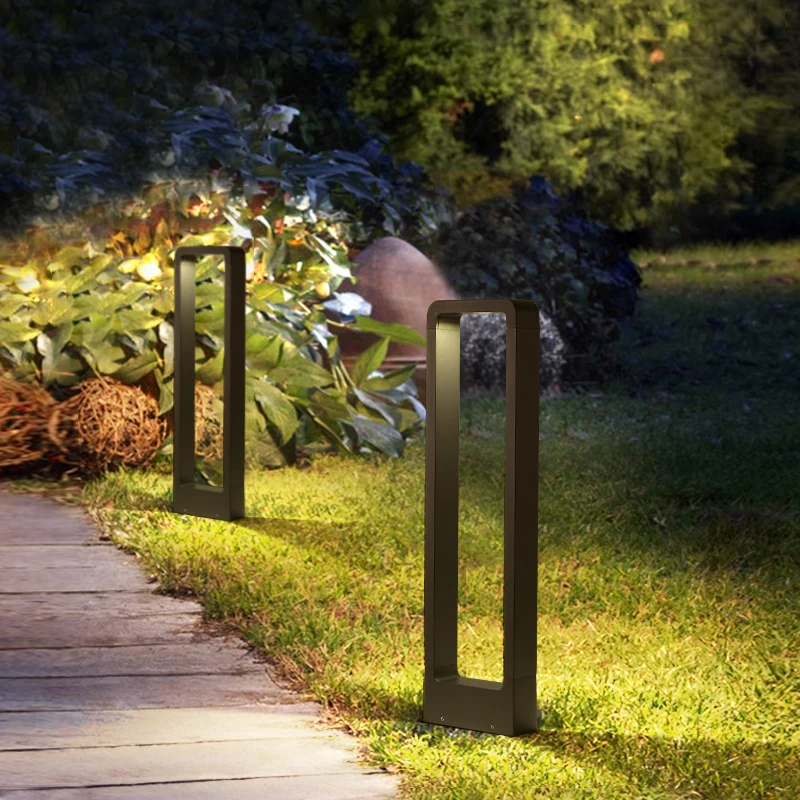 À prova dwaterproof água 15w cob led jardim luz do gramado lâmpada moderna pilar de alumínio ao ar livre pátio villa paisagem gramado bollards lâmpada