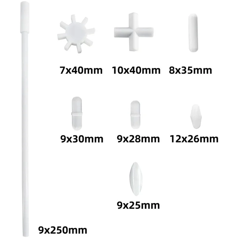 Imagem -02 - Barras de Agitador Magnético Agitar Bar Mixer Ptfe Agitando Rod com Stir Bar Retriever Pacote de 8