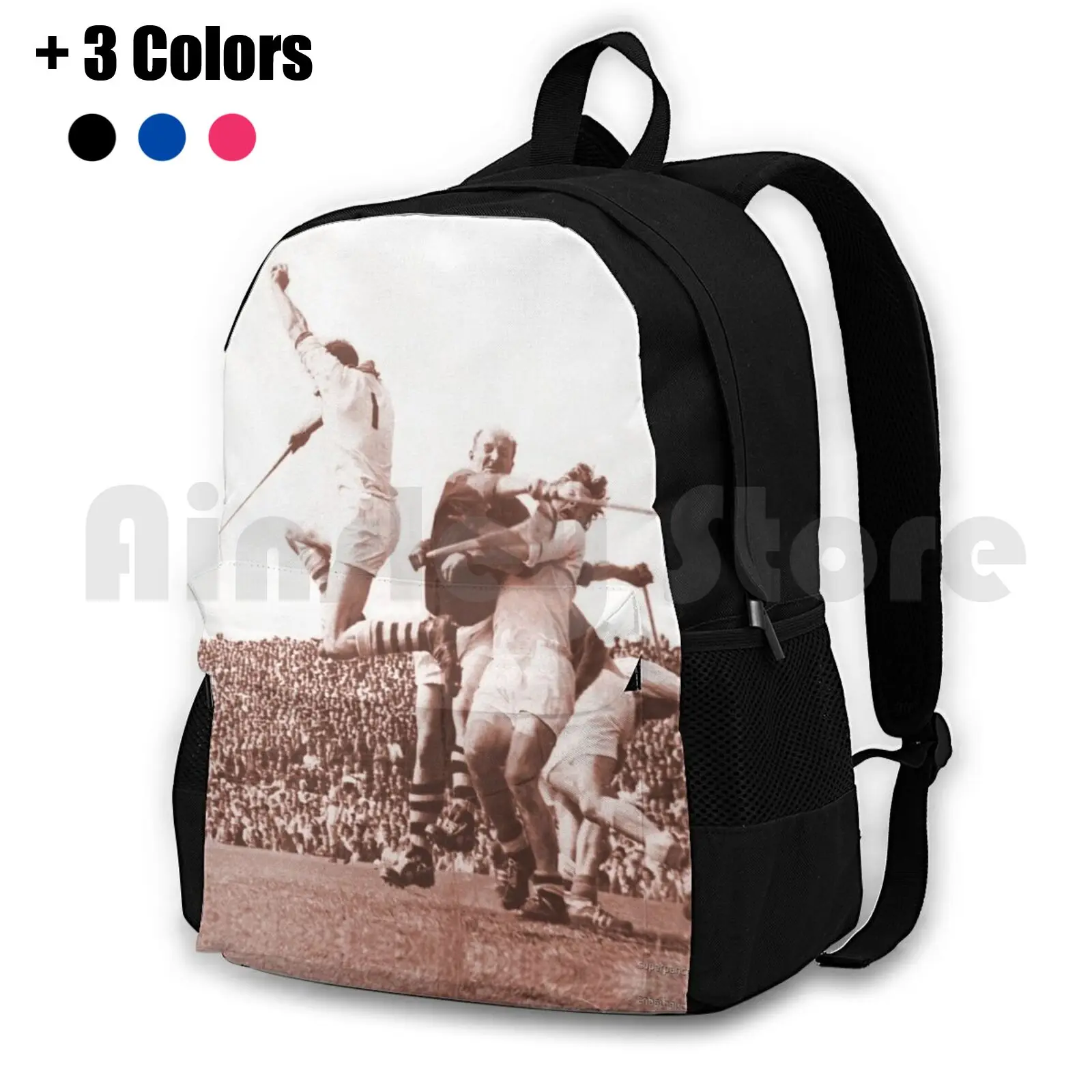 1.1 Outdoor Hiking Backpack Riding Climbing Sports Bag Sport Gaa Hurling Vintage History Cork 1950s 50s