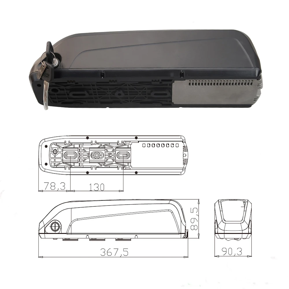 Obudowa baterii rekina hailong 36v 48v 52v pusta obudowa baterii ebike w dół opakowanie na baterie + BMS