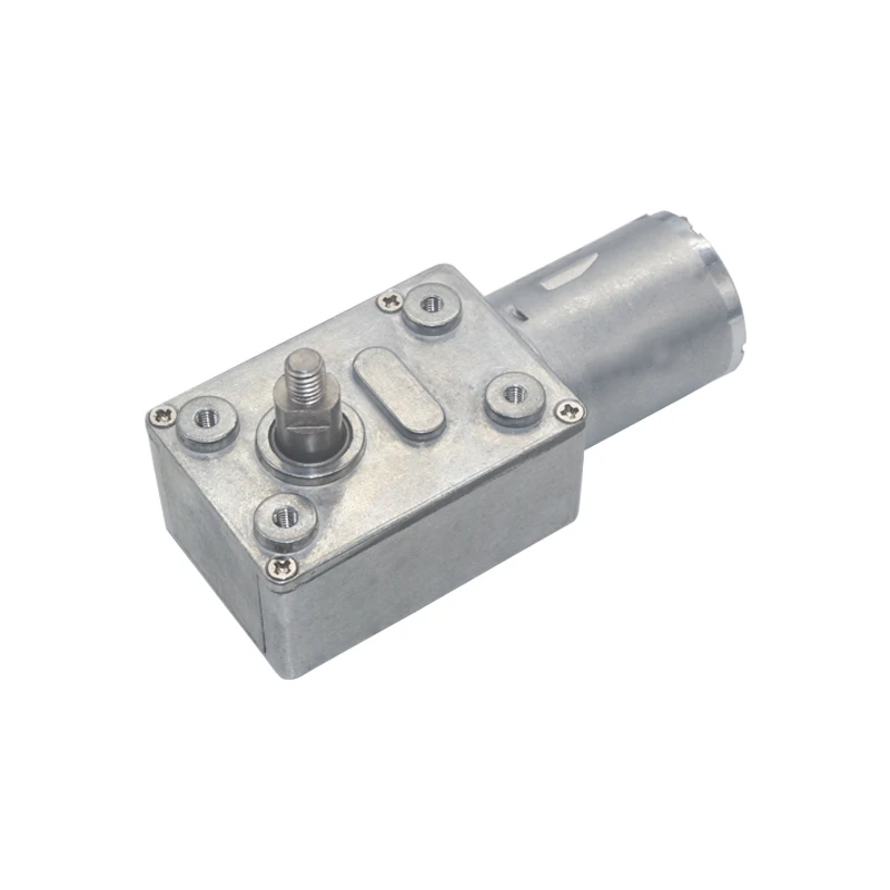 DC6V/12V/24V M5 Screw Shaft JGY370 Large Torque Turbo Worm Speed Reduction Gear Motor with Full Metal Gearbox Self-Lock