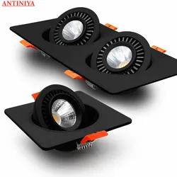 Dimmable 360° Rotation Recessed LED Downlight 7W9W12W/14W18W24W COB Spot Light Decoration Ceiling Lamp AC85-265V Indoor Lighting