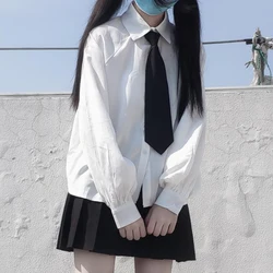 2020 Summer New Korean Version  JK College Tie Loose Thin Shirt High-Waisted Pleated Skirt Suit Female school girl uniform