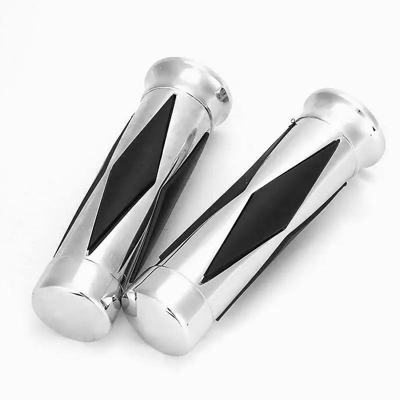 Chrome Motorcycle Grip Hand 1inch Handlebar Diamond Chopper Bobber Cruiser Motos Custom Accessories for Yamaha XVS 650 ...