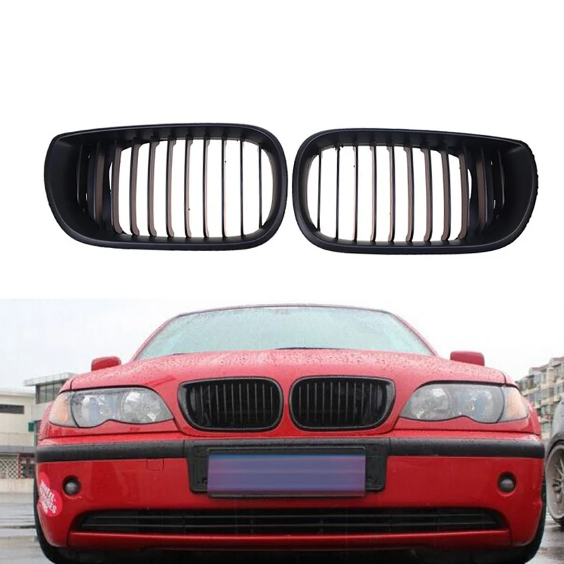 Front Kidney Grilles Hood Vent For BMW 3-Series E46 318i 320i 323i 325i 328i 330i Sedan Facelift 2001 2002 2003 2004 2005