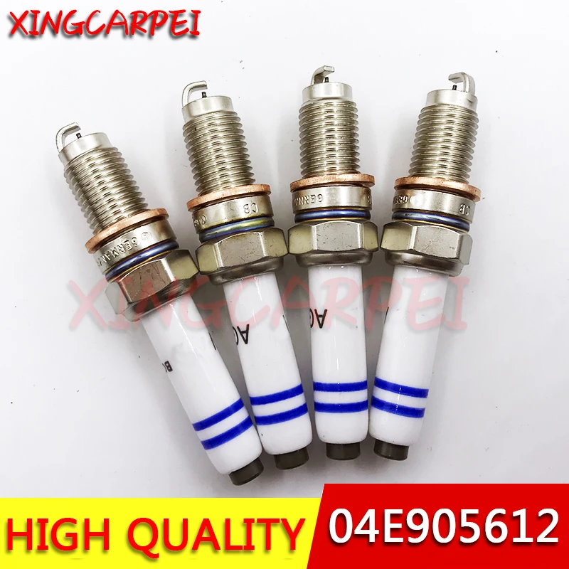 4pcs 04E905612 IRIDIUM Spark Plug for Audi A1 A3 Q3 for VW Volkswagen Beetle Golf Jetta Polo Santana 0241145515 04E 905 612 B C