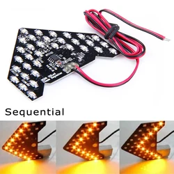 1PC Universal Fit Ultra Slim Sequential Flashing 33-SMD-1210 Auto LED Side Mirror LED Turn Signal Arrows Amber Yellow Red Hidden