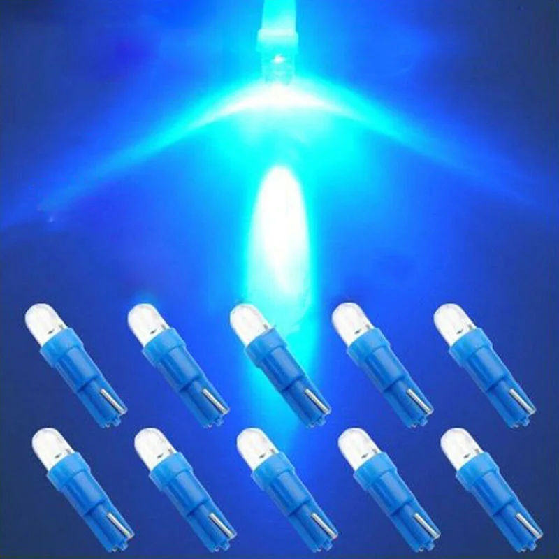 10pcs T5 12V Led Blue Car Interior Wedge Dashboard Dash Gauge Light Lamp Bulb Interior Parts Car Accessories Car Products