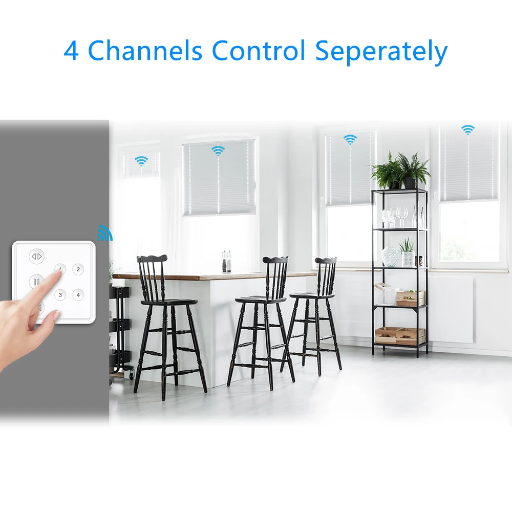 Tuya Smart Life Roller Shutter Blinds Switch Module 4 Channels Remote Motor Running Time Setting Control Google Assistant Alexa