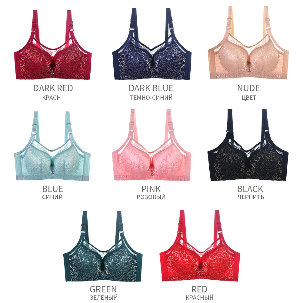 Meizimei-Soutien-gorge push-up en dentelle pour femme, bralette super fine, haut court froncé, grande taille, grande taille, soutien-gorge sexy pour