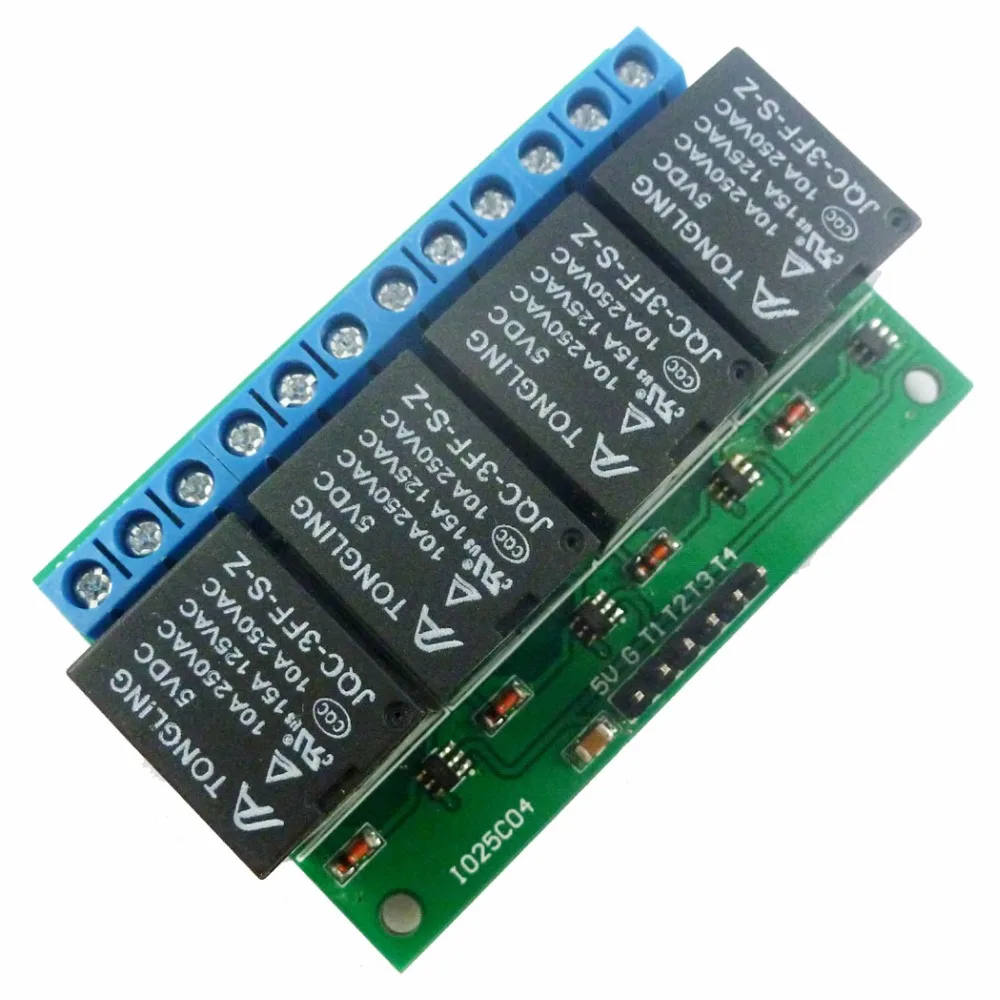 4ch 5V Flip-Flop Latch Relay Module Bistable Self-locking Electronic Switch Low pulse trigger Board Button MCU IO Control