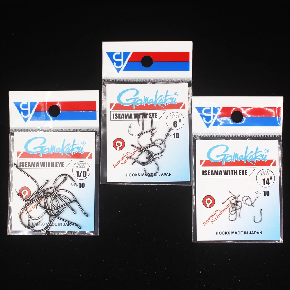 10pcs/lot  Iseama Circle Carp Eyed Fishing Hook Size 1/0-14# Ring eye Japan Fishhooks Single Jig Hook Pech gamakatsu