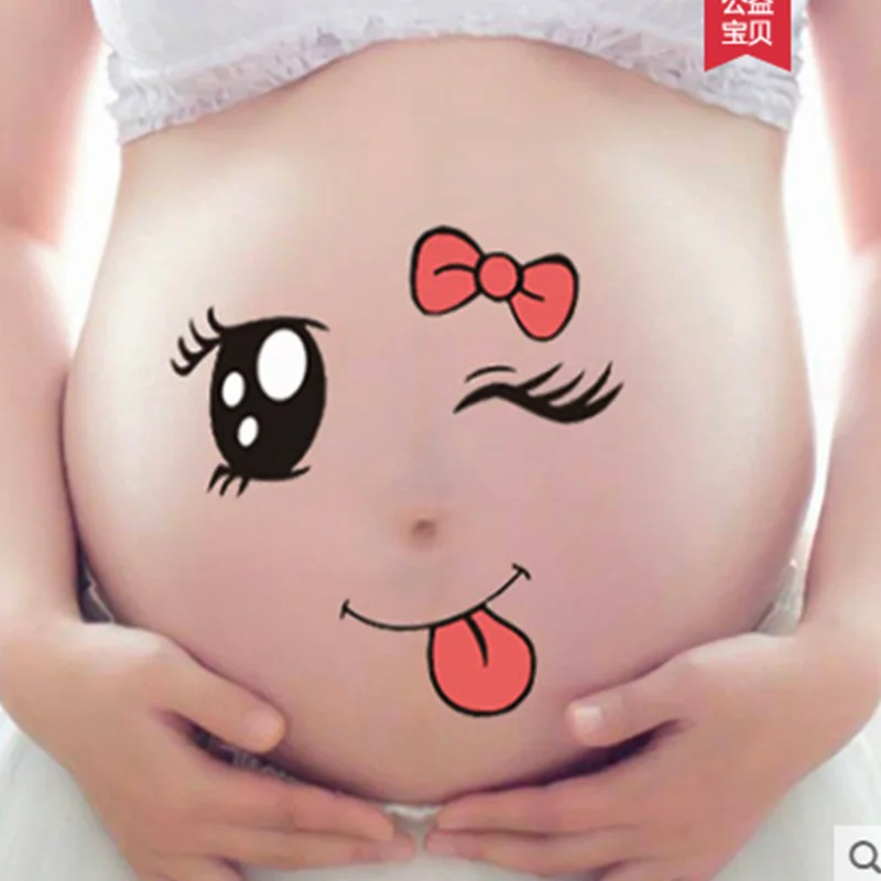 9ชิ้น/ล็อตหญิงตั้งครรภ์ Therapy น่ารัก Maternity Photo Props การตั้งครรภ์ภาพ Belly ภาพวาดสติกเกอร์