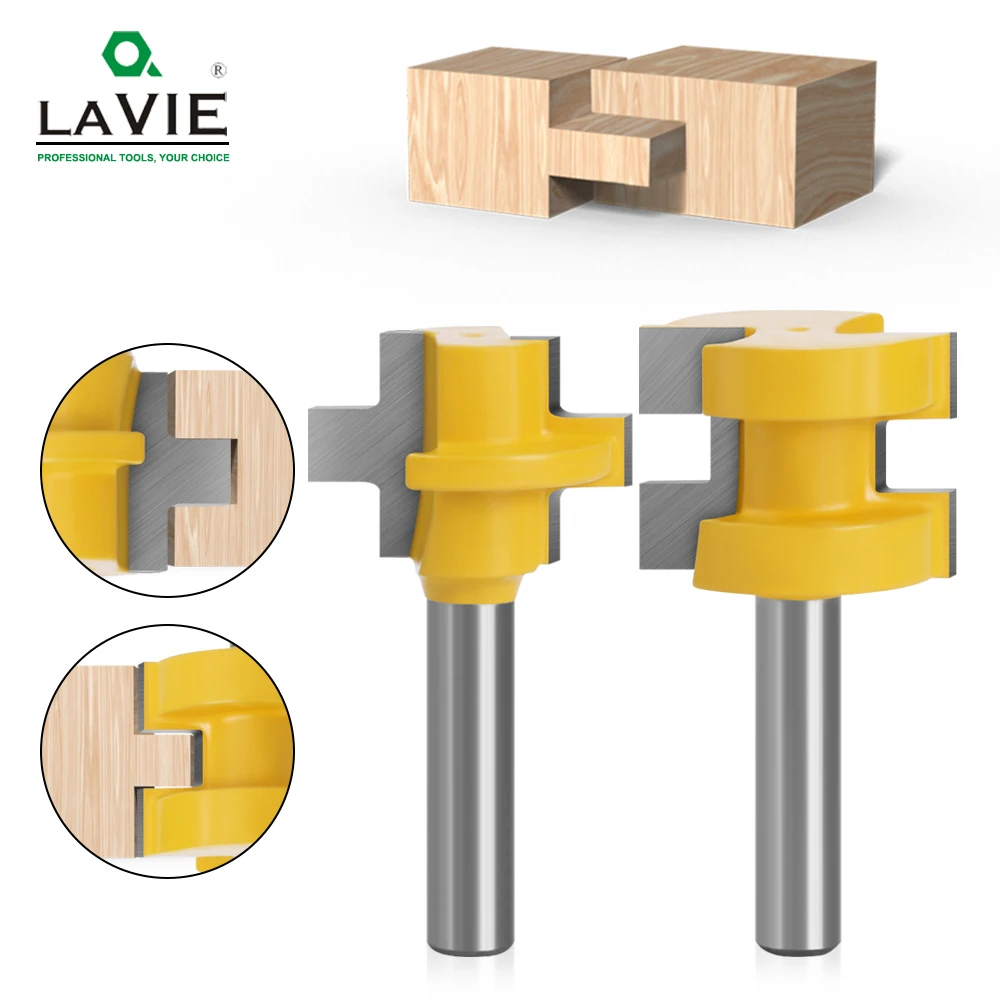 LA VIE-cortador de fresado con ranura en T de 8MM, brocas de enrutador con mango cuadrado, cuchillo de tallado para herramienta de madera,