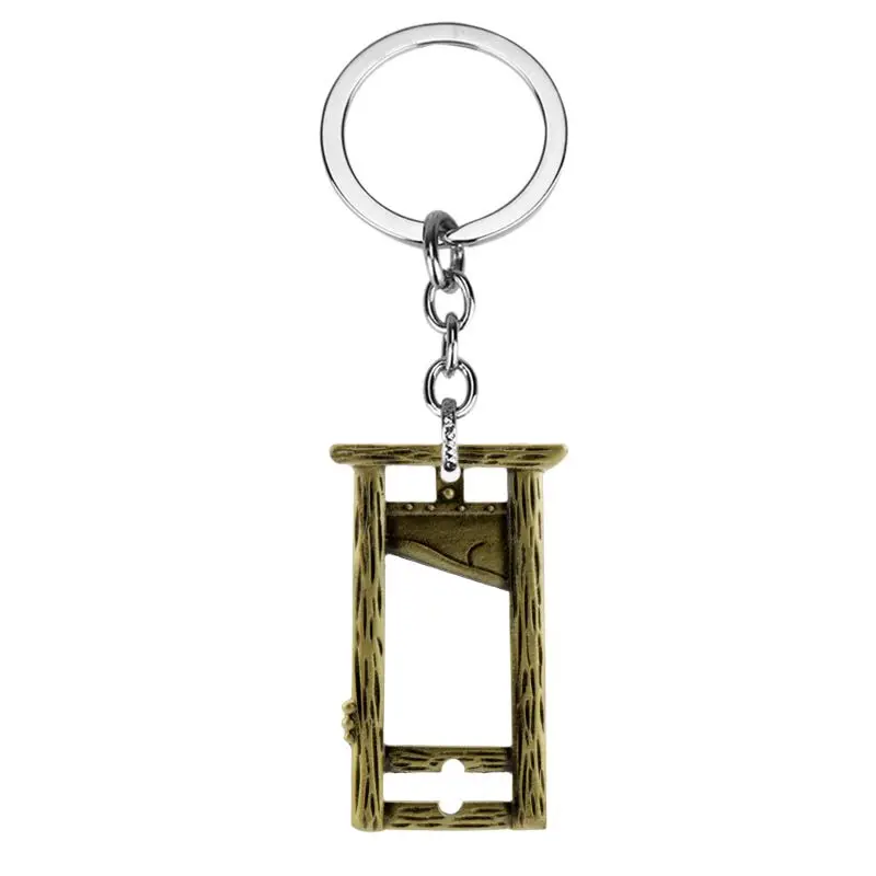 Gothic Guillotine Keychains , Black, Gothic Personalizeds Keyring  Gift, Creepy Halloween Art Pendant Key Chain