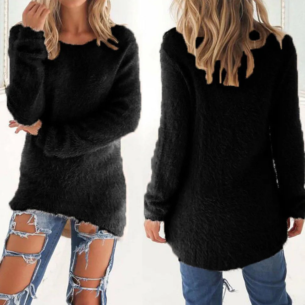 2024 Women Warm Sweater Spring O-Neck Loose Cotton Knitted Long Sweater Pullover Casual Oversize Blouse suéteres кофта женская