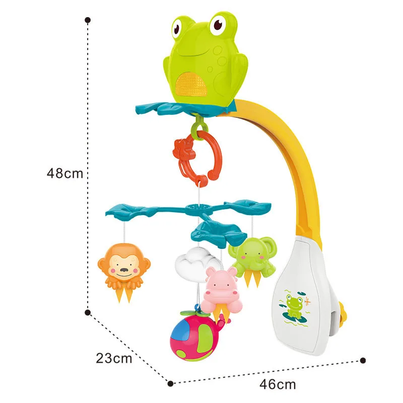 Музыкальный мобиль для новорожденных, домашняя игрушка для сна из АБС-пластика и термопластичной резины, 46x23x48 см, развивающая кровать с животными, 0-3 лет