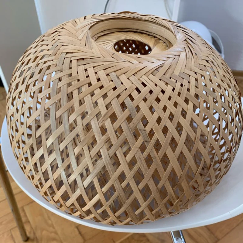 Modern Natural Bamboo Ceiling Lights E27 Minimalism Home Creative Lighting Chinese Zen Tea Room Aisle decor Cage lamp Fixtures image 6