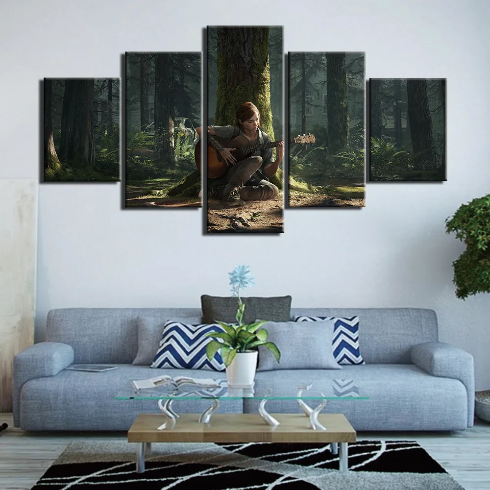 No Framed Canvas 5Pcs The Last of Us Part 2 Game Wall Art Posters Pictures Paintings Home Decor for Living Room Decorations