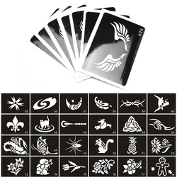 3/5/10/50pc Mixed Random Tattoo Stencils Cute Star Love Heart Skull Small Design for Body Painting Glitter One-time Template Kit