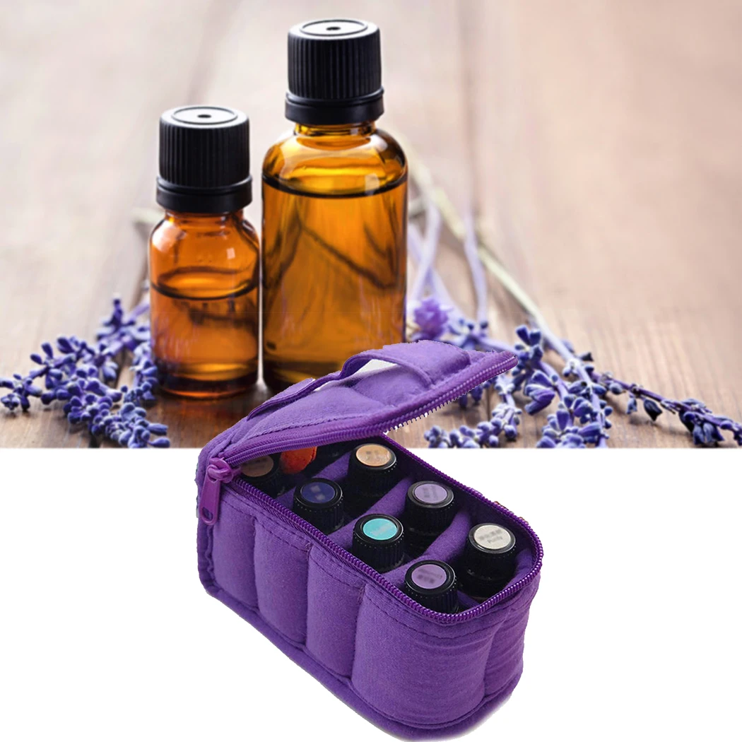 8 Bottles Essential Oil Case Shockproof Perfume Oil Essential Oil Box Travel Portable Carrying Holder Nail Polish Storage Bages