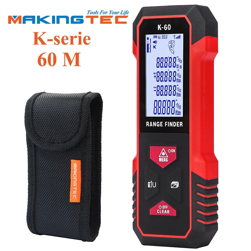 MAKINGTEC Laser Distance Meter 100m Laser Tape Measure Electronic Roulette Digital Measuring Tape Laser Rangefinder with Angle