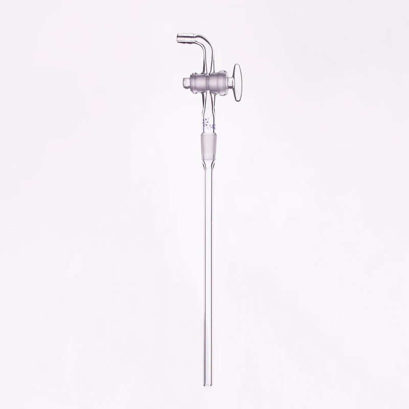 FAPE Curved suction connector, Feeding tube, Glass valve 14/23, 200mm long under the scrub, Joint with glass stopcock