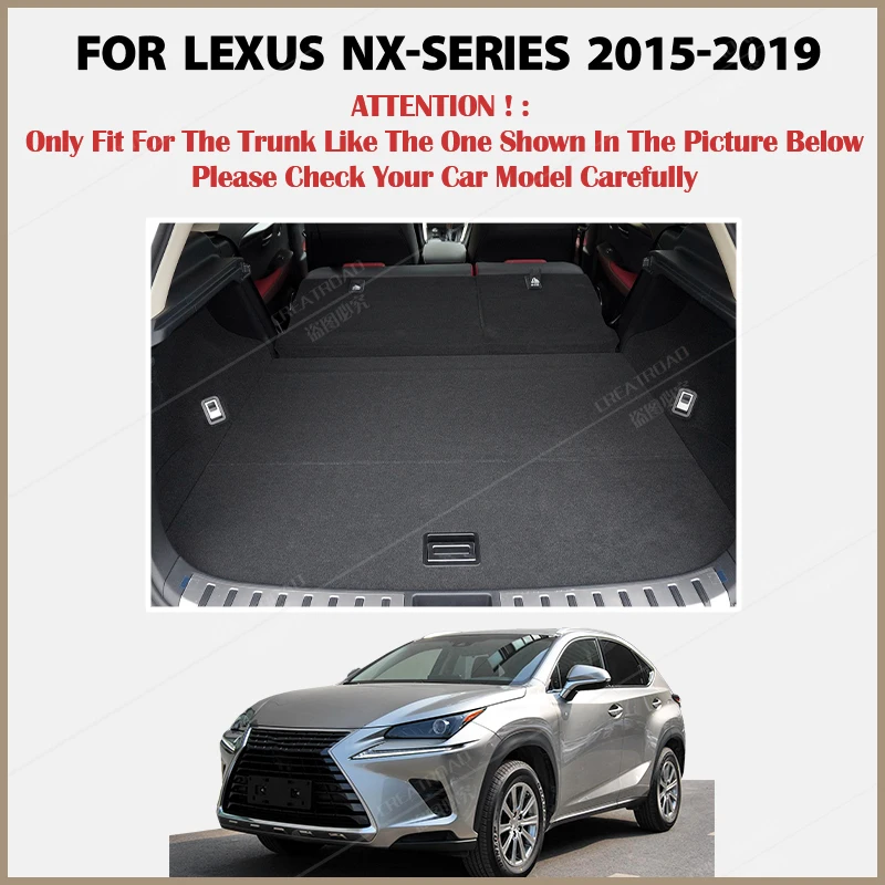 Car Trunk Mat For Lexus NX 200T NX300h 2015 2016 2017 2018 2019 2020 2021 Cargo Liner Carpet Interior Parts Accessories Cover