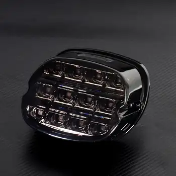 Luz LED de 12 V para motocicleta, luz trasera de freno con lente ahumada/roja, lámpara de matrícula trasera para Harley Dyna Touring Sportster Wide Glide 8 best sales Luz trasera Harley - №8