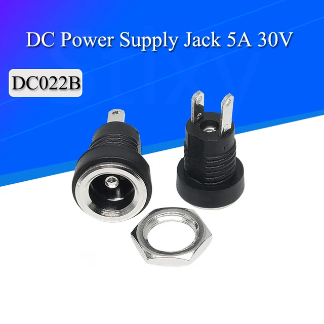 5/50 szt. Gniazdo zasilania DC 5A 30V, żeńskie, do montażu panelowego, złącze 5.5mm 2.1mm, adapter wtyczki, 2 rodzaje zacisków, 5.5x2.1