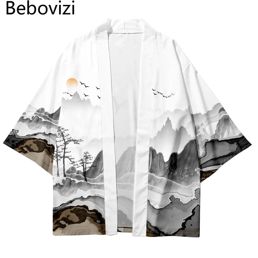 Plus rozmiar Kimono Cosplay topy Yukata ubrania styl japoński Streetwear sweter kobiety mężczyźni Harajuku Haori długie Kimono