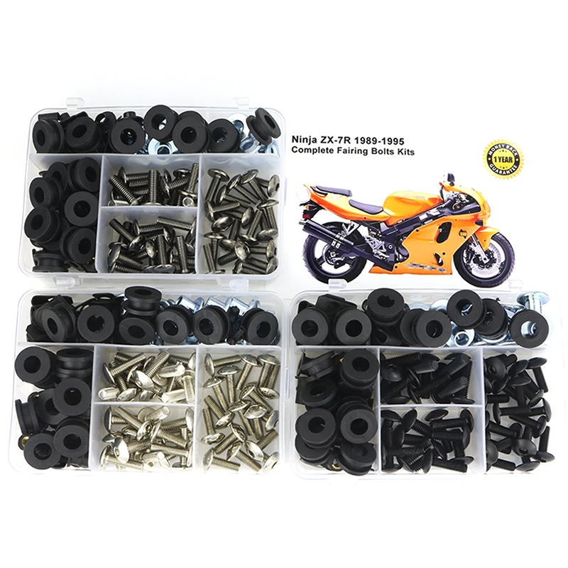 Fit For Kawasaki Ninja ZX-7R 1989-1995 Complete Full Fairing Bolts Kit Speed Nuts Motorcycle Side Covering Screws ZX7R