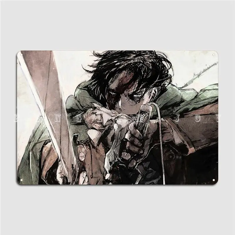 Shingeki No Kyojin Levy Metal Sign Pub Pub Garage Printing Wall Decor Tin Sign Poster