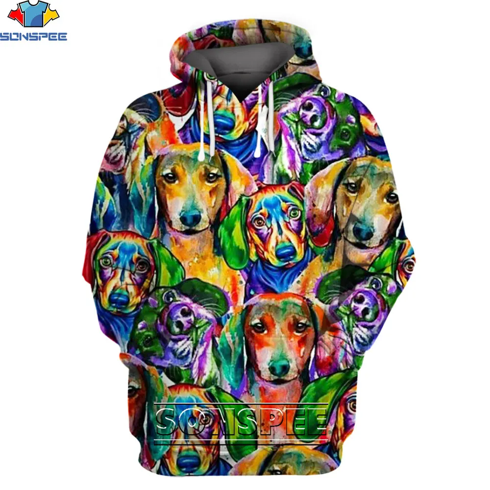 SONSPEE Cartoon Animal 3D Print Men's Anime Hoodie Casual Autumn Long Sleeve Men Clothing Sweatshirt Hip Hop Pullover Tops