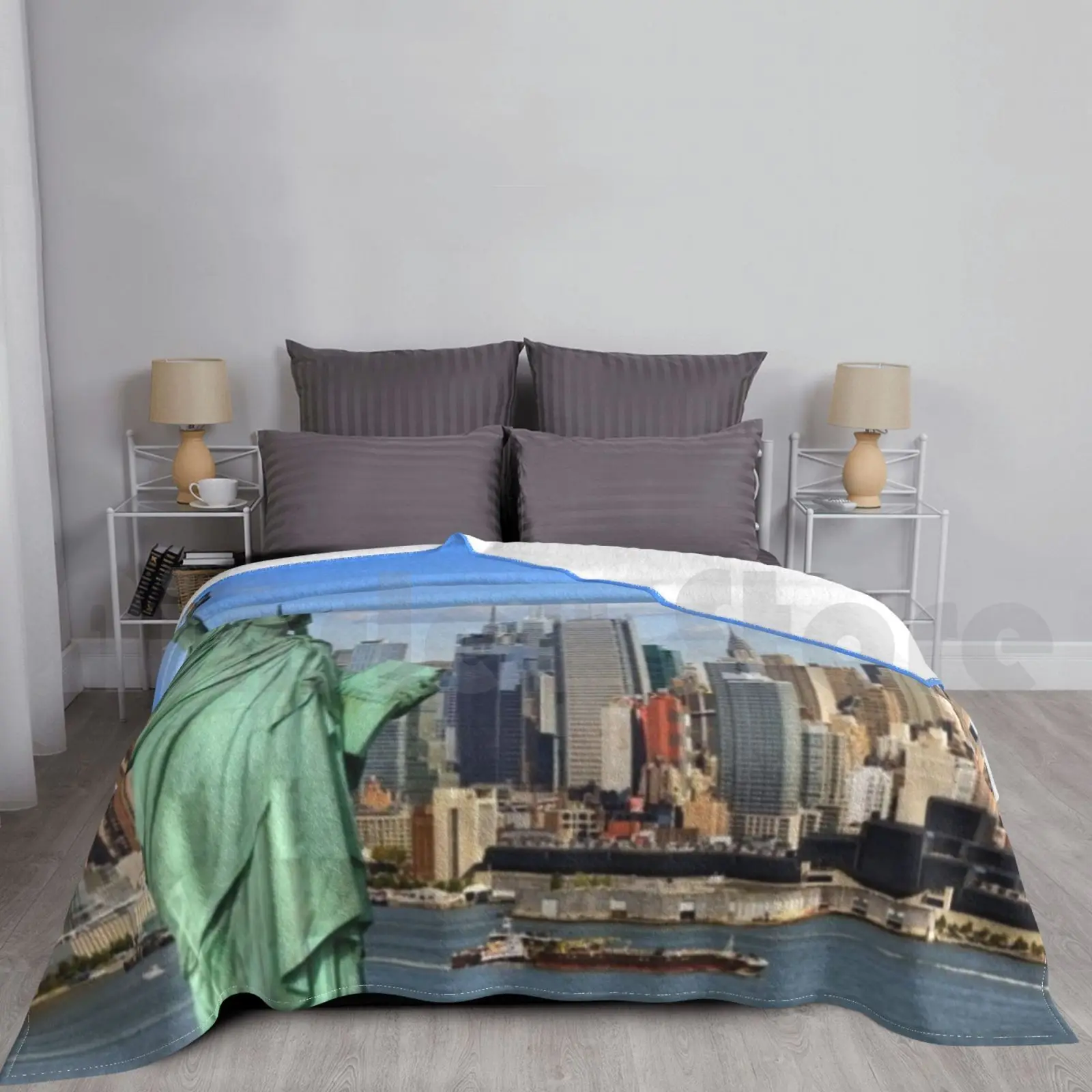 Statue Of Liberty , New York , United States Of America. Blanket Fashion Custom Sees It Fitness Happy Life