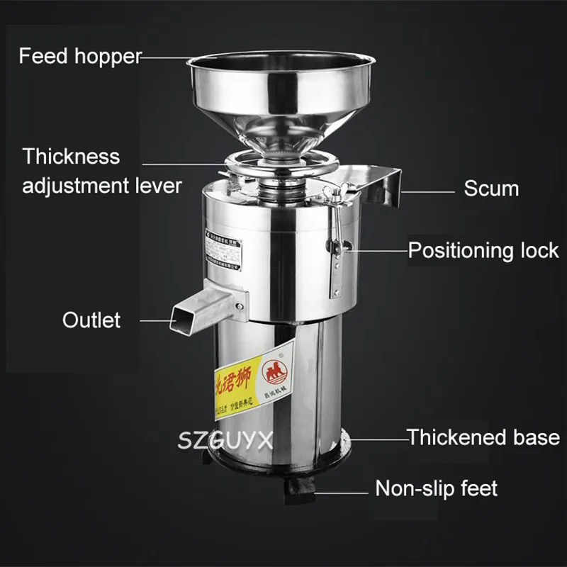 100 Commercial Soymilk Tofu Machine Electric Refiner Sesame Pulping Soybean Milk Machine Slurry Separation Stuff Pulp Grinder