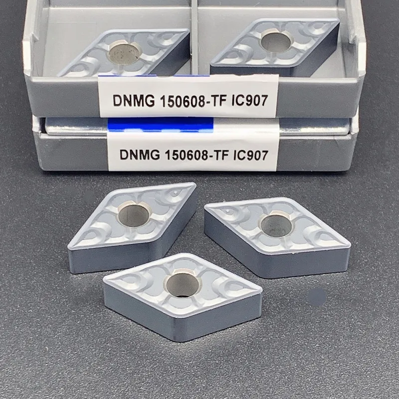 10Pcs เครื่องมือ DNMG150608-TF IC907 / DNMG150608-TF IC908 Cnc ชิ้นส่วนเครื่องมือแทรกคาร์ไบด์เครื่องมือ