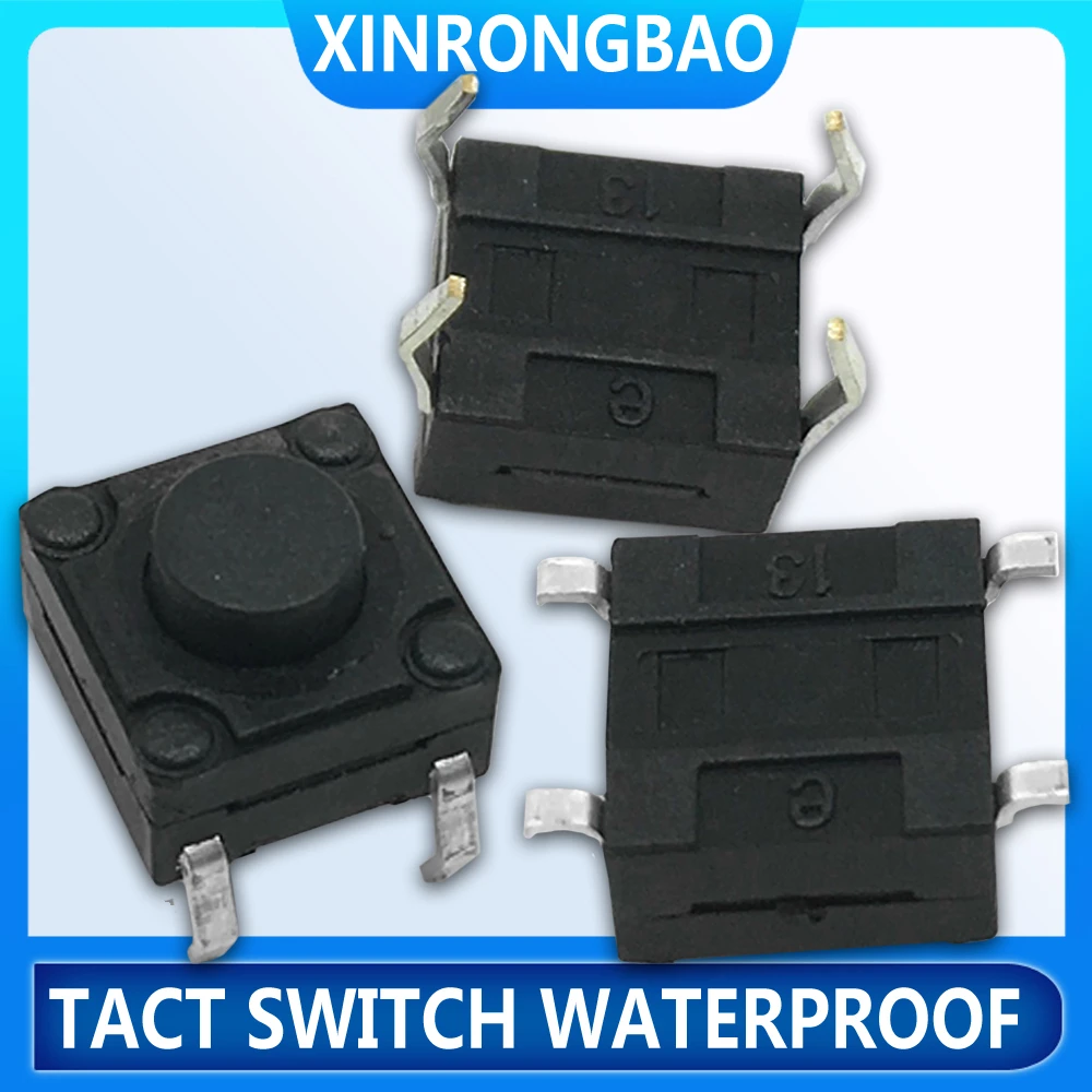 

Waterproof Tact Switch TV Induction Cooker Button Copper Foot Dustproof Micro Switch Height: 4.3 5~13MM DIP 4P waterproof 6x6 BK