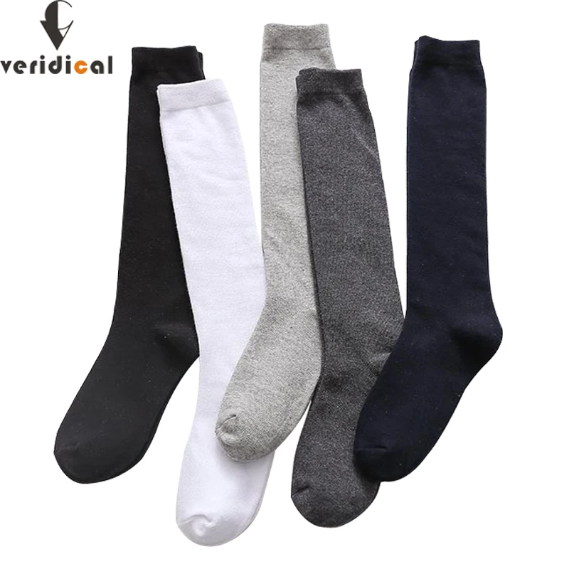 

Brand Men's Long Socks Casual Combed Cotton Classic Business Solid Socks Party Wedding Gift Comfortable Dress Black Sokken