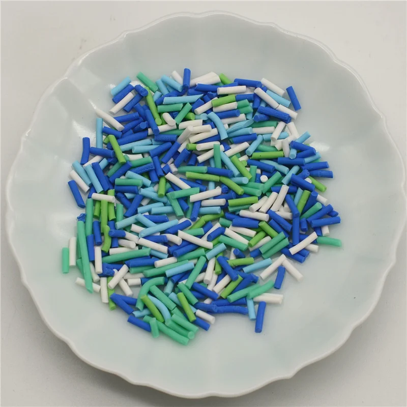 100g/lot Polymer Hot Clay Long Sprinkles Lovely confetti for Crafts Making, DIY