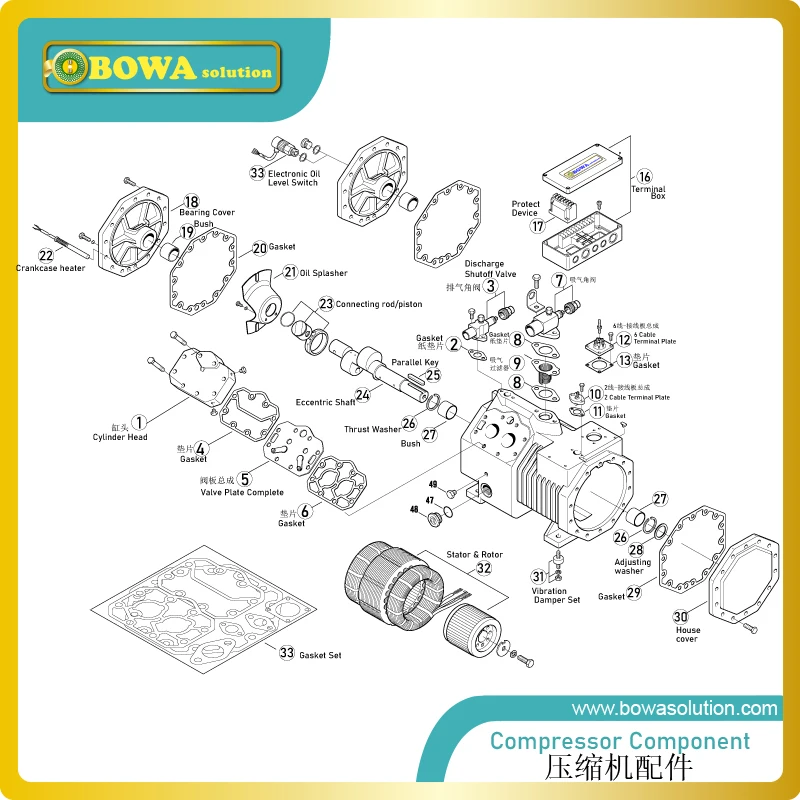 55mm valve plate complete is designed for 8.1m3/h cylinder of semi-hermetic compressors, matching 4CC-6.2(Y) and other models