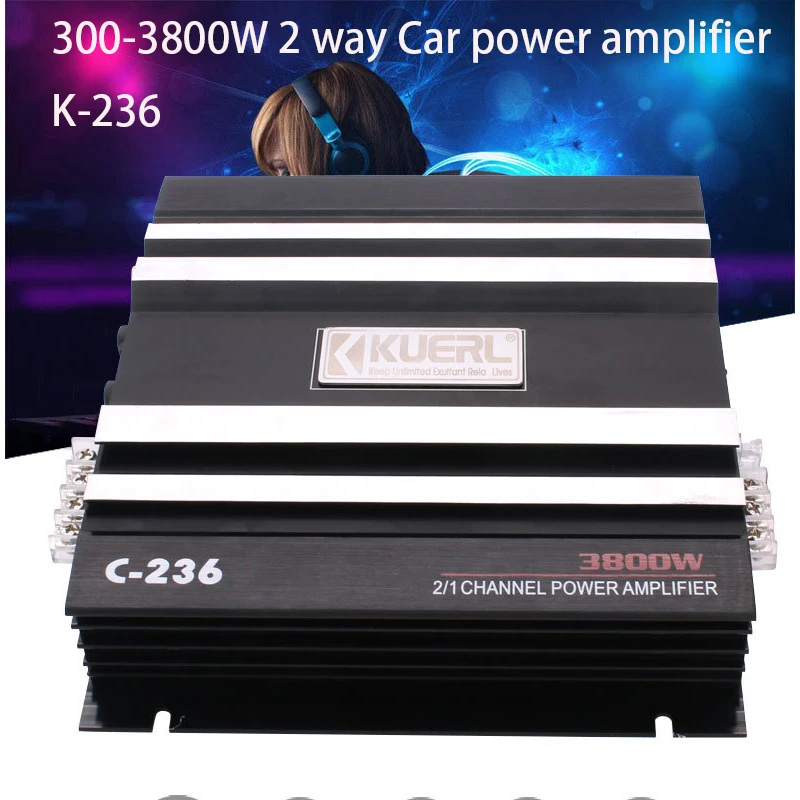 

High-power Car Power Amplifier DC12V 300W K-236 Two-channel Aluminum Alloy Car Power Amplifier Drawing Process